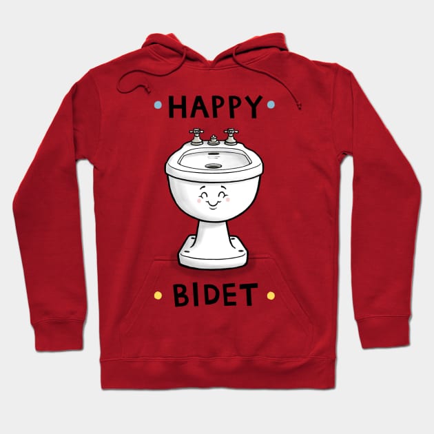 Happy Bidet Birthday Card Hoodie by CarlBatterbee